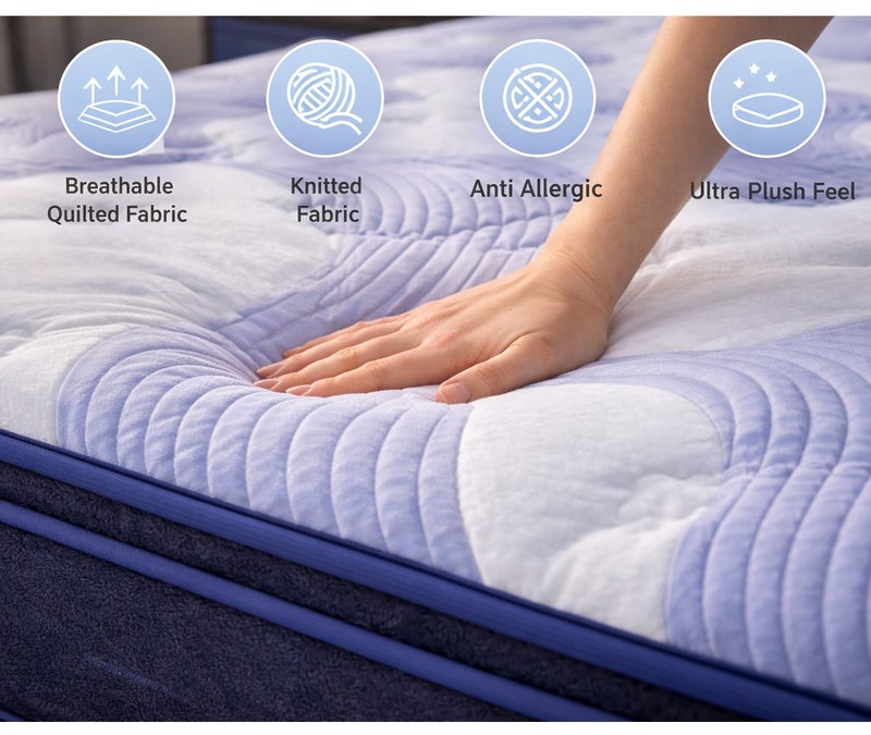 Rexal Home Supreme Executive 30 cm Pocket Spring Pillow Top Mattress with Gel Memory Foam, Pressure Relief & Durable Comfort – Queen 160×200 cm - Image 3